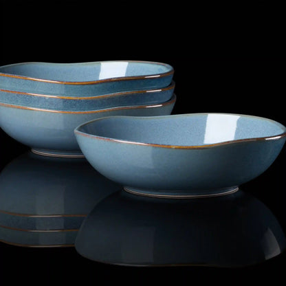 Organic Shades Slate Blue Pasta Bowls, Set of 4