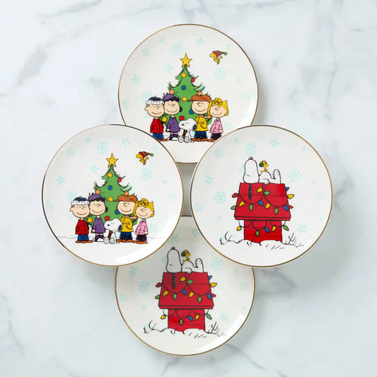Peanuts Gang Accent Plates, Set of 4, Assorted