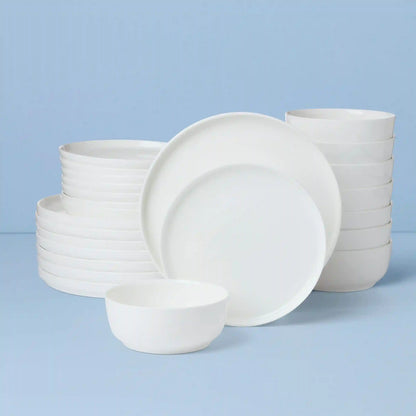 Modern White 24-Piece Dinnerware Set