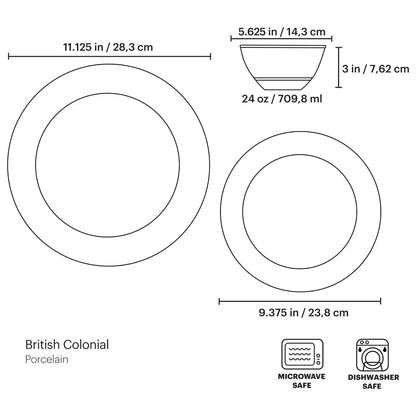British Colonial Bamboo 12-Piece Dinnerware Set