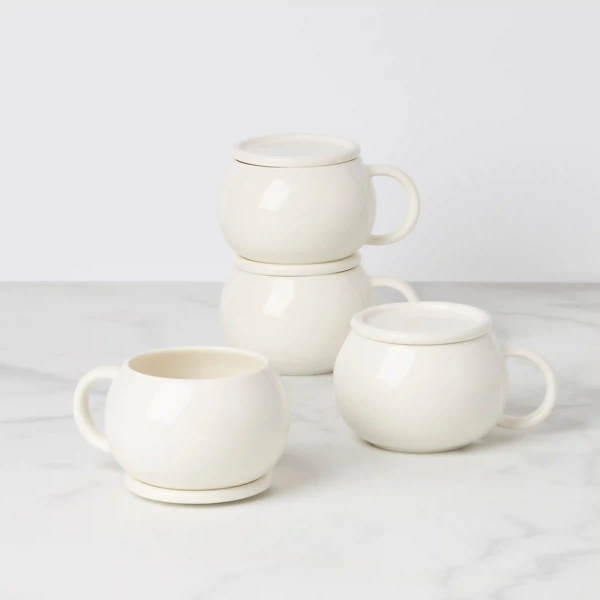 Quirk Mugs with Coaster, Set of 4