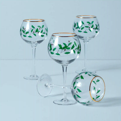 Holiday Balloon Glasses, Set of 4