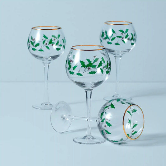 Holiday Balloon Glasses, Set of 4