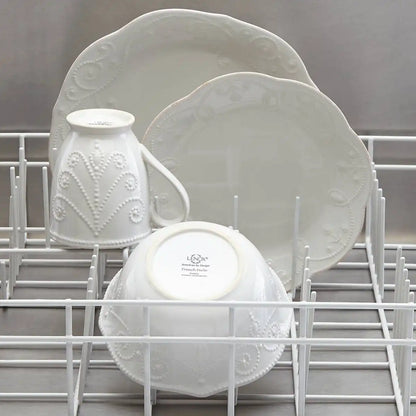 French Perle White 4-Piece Place Setting