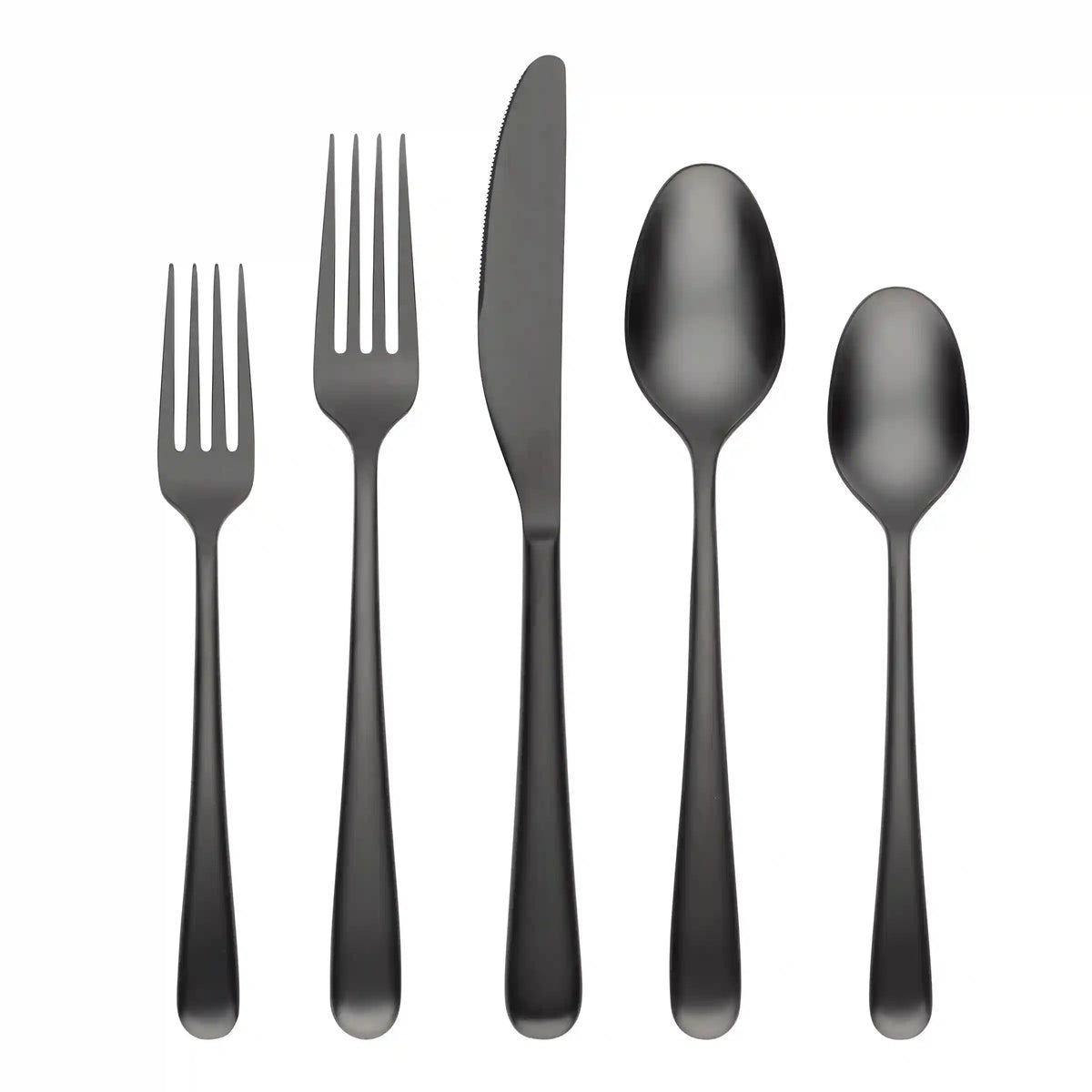 Rafael Black Satin 20-Piece Flatware Set