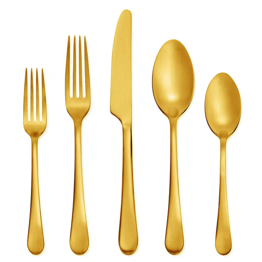 Mirabella Gold Titanium Satin 20-Piece Flatware Set