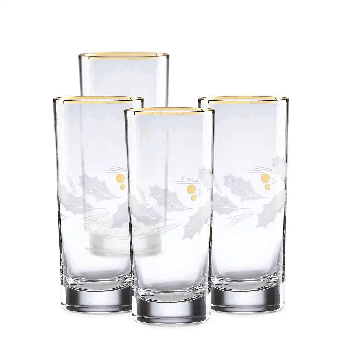 Holiday Gold Highball Glasses, Set of 4