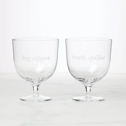 Truth Spiller & Big Sipper Short Glasses, Set of 2