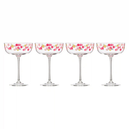 It's Raining Confetti Coupe Glasses, Set of 4