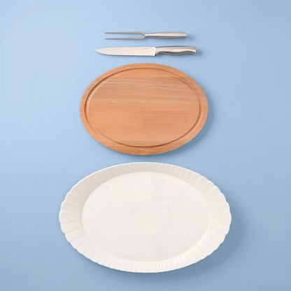 Harvest 4-Piece Turkey Platter & Carving Set