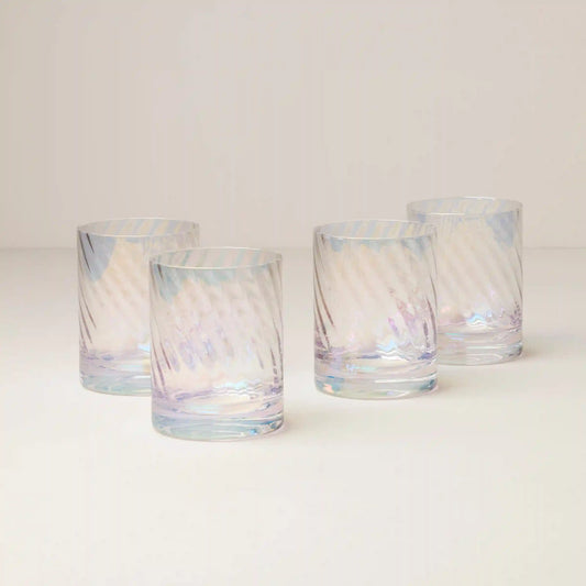 Tuscany Classics Iridescent Double Old-Fashioned Glasses, Set of 4
