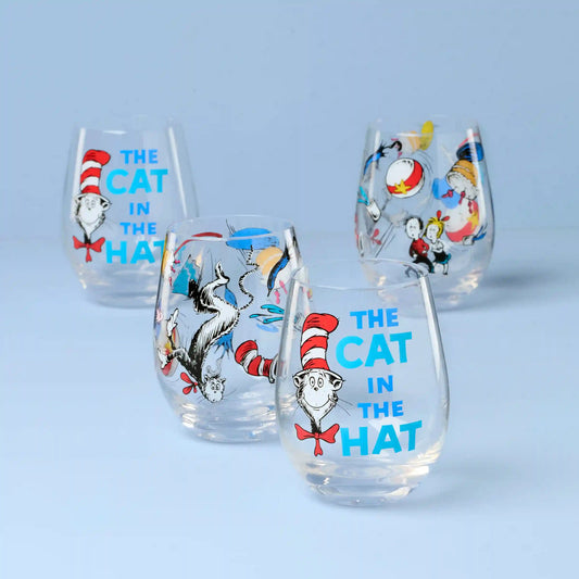 Cat In The Hat Tumblers, Set of 4