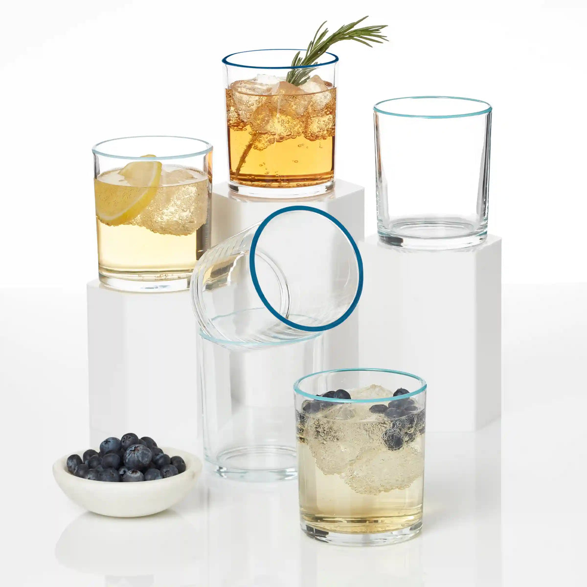 24 Seven Turquoise Medium Tumblers, Set of 6