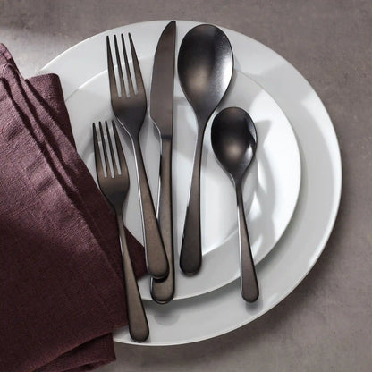Kenbrook Black Vintage 20-Piece Flatware Set