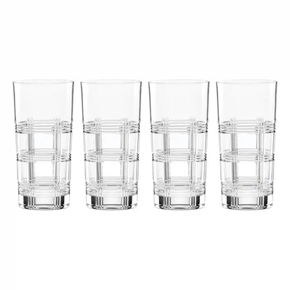 Hudson Crystal Highball Glasses, Set of 4