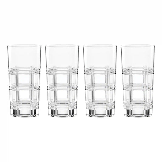 Hudson Crystal Highball Glasses, Set of 4