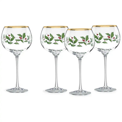 Holiday Balloon Glasses, Set of 4