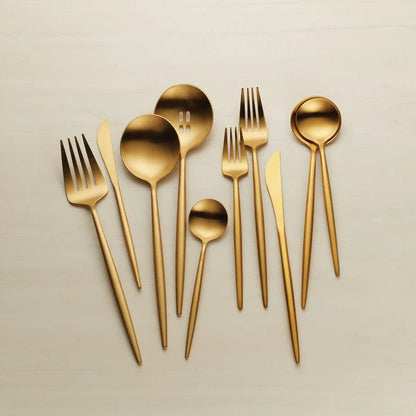 Zephyr Gold Satin 45-Piece Flatware Set