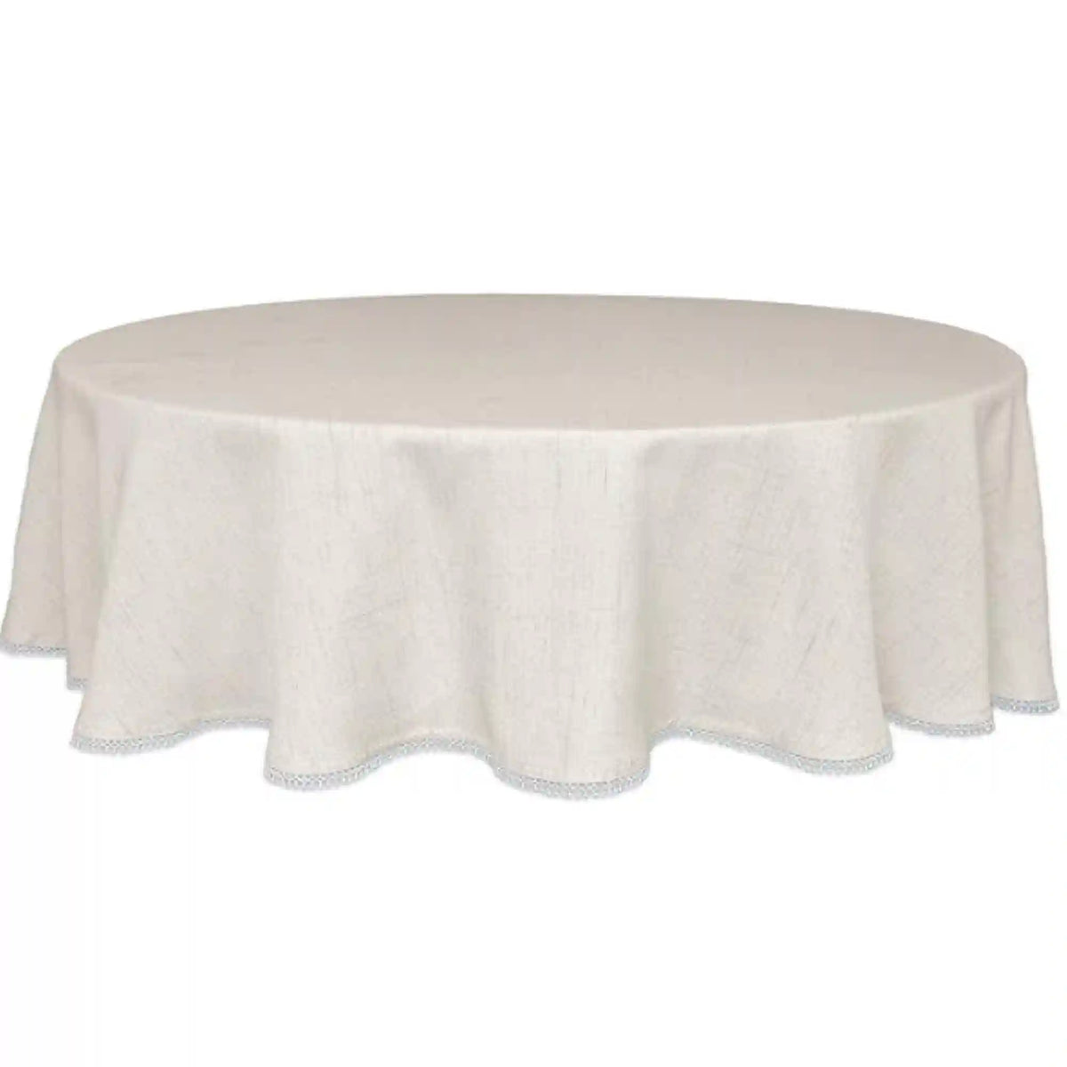 French Perle Solid Natural 70x70 Round Tablecloth