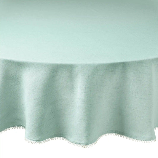French Perle Ice Blue 70x70 Round Tablecloth
