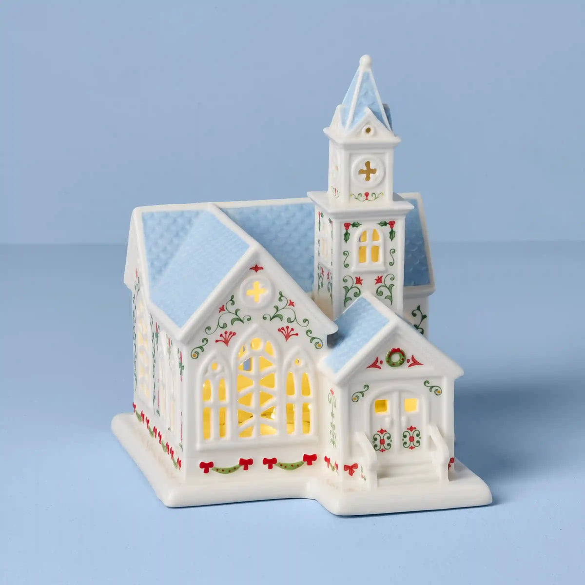 Lenox Holiday Village Lit Christmas Church Figurine