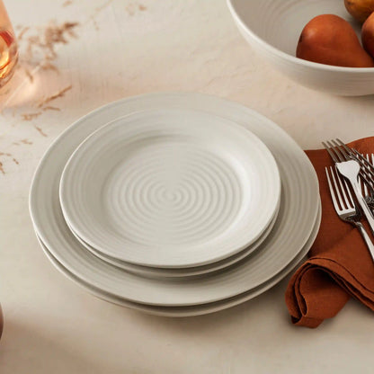 Ridge White 12-Piece Dinnerware Set
