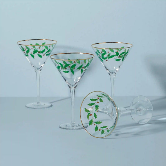 Holiday Martini Glasses, Set of 4