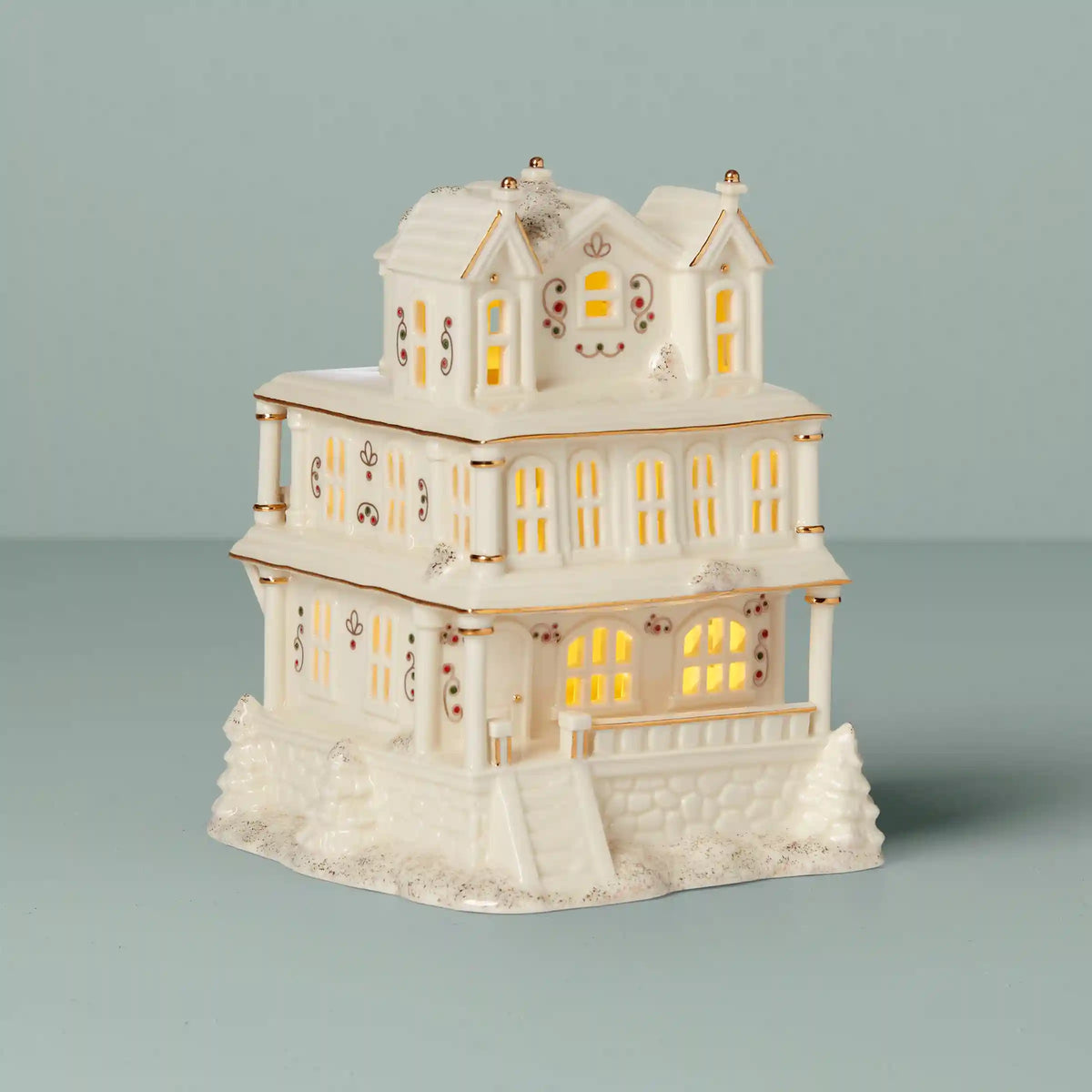 Mistletoe Park Victorian Mansion Lit Figurine