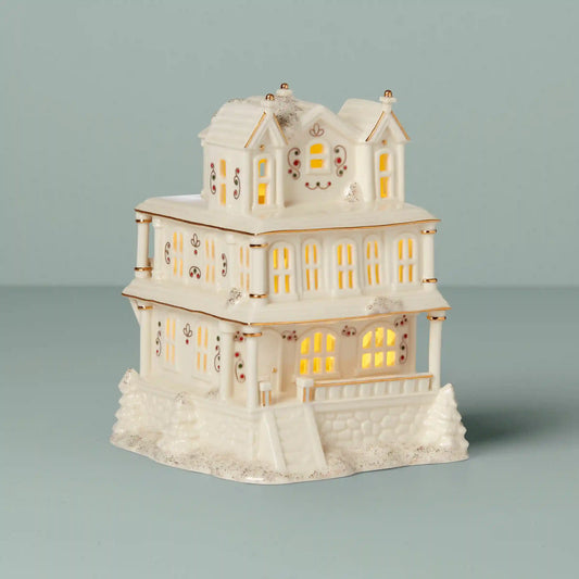Mistletoe Park Victorian Mansion Lit Figurine