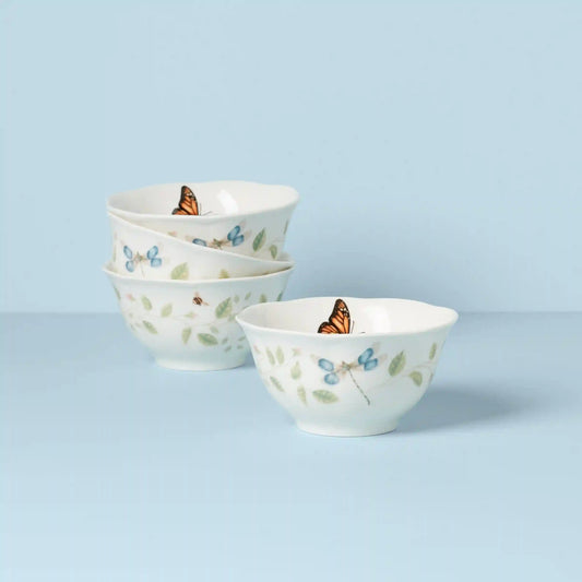 Butterfly Meadow Vines Rice Bowls, Set of 4