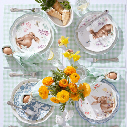 Butterfly Meadow Bunny Accent Plates, Set of 4