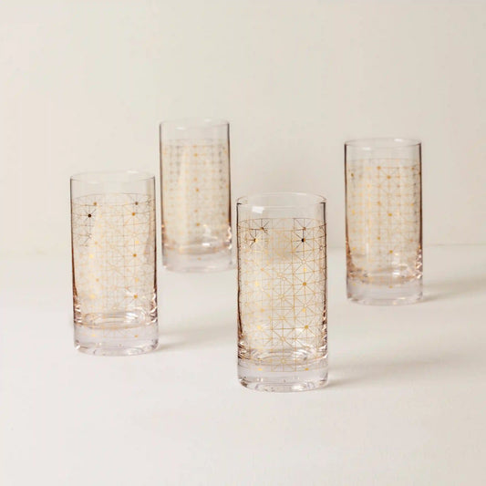 Tuscany Classics Gold Dust Highball Glasses, Set of 4