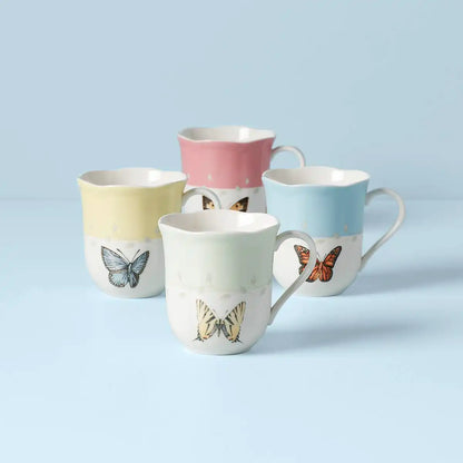 Butterfly Meadow Colors Mugs, Set of 4