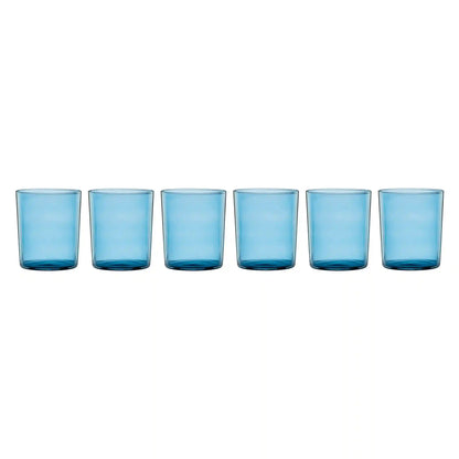 Stackable Blue Tall Glasses, Set of 6