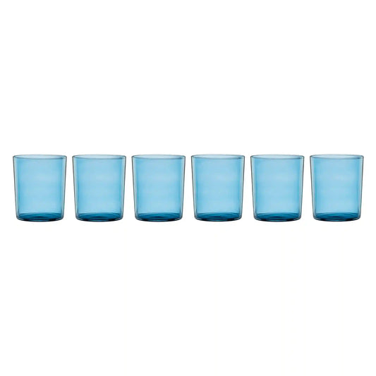 Stackable Blue Tall Glasses, Set of 6