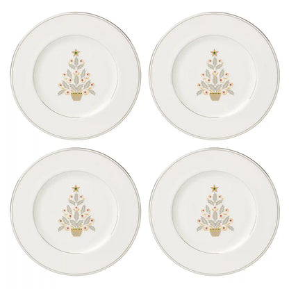 Federal Platinum Tree Accent Plates, Set of 4