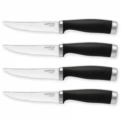 Epicure Black Steak Knives, Set of 4