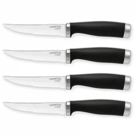 Epicure Black Steak Knives, Set of 4