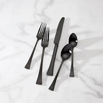 Portola Black Satin 20-Piece Flatware Set