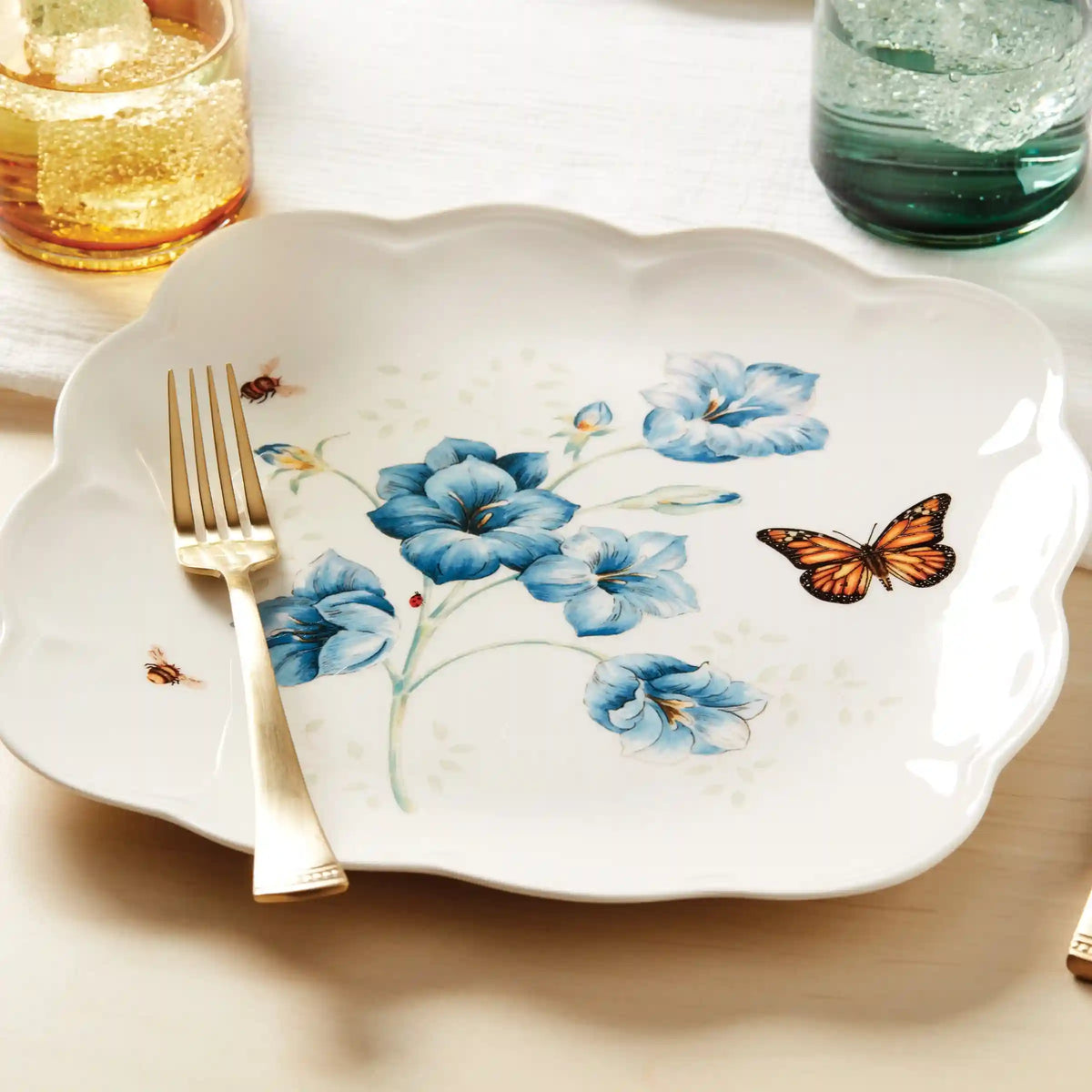Butterfly Meadow Square Dinner Plates, Set of 4