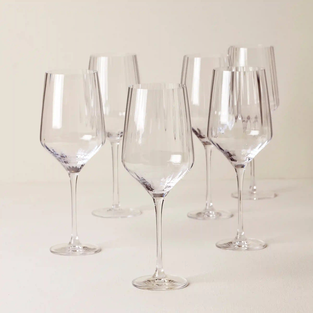Tuscany Classics Angled Optic Wine Glasses, Set of 6