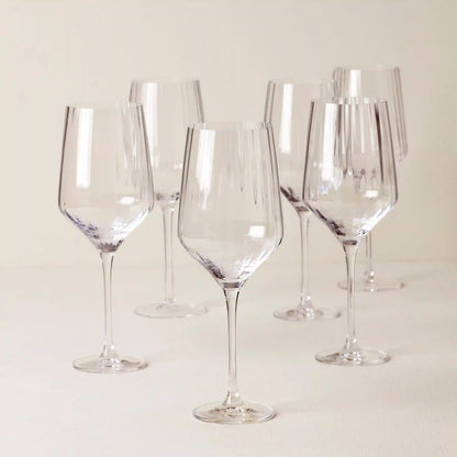 Tuscany Classics Angled Optic Wine Glasses, Set of 6