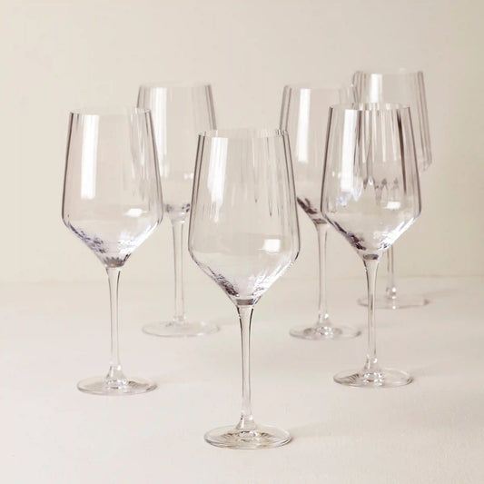 Tuscany Classics Angled Optic Wine Glasses, Set of 6