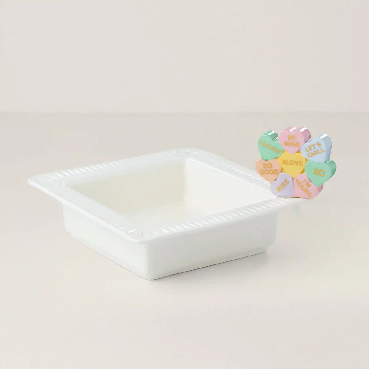 Profile Poppers Square Bowl & Heart Candy Set
