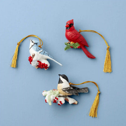 Winter Birds 3-Piece Ornament Set