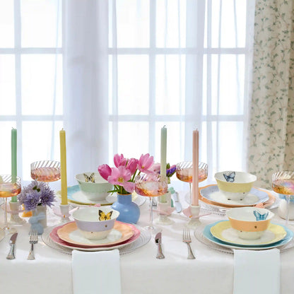 Pastel Striped Table Candles, Set of 8