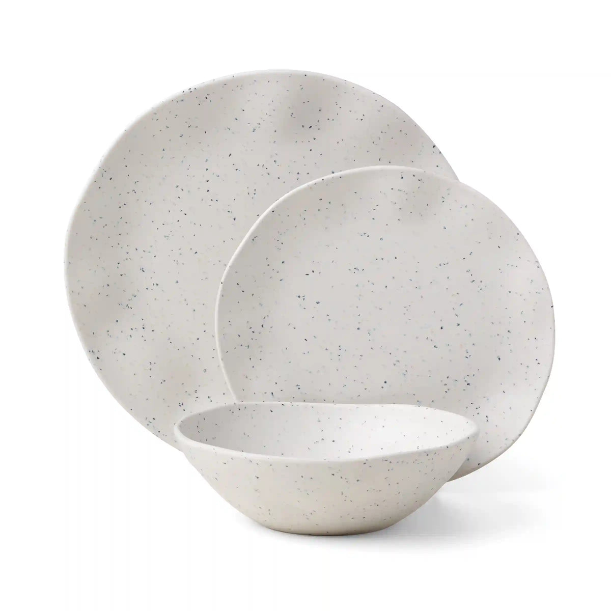Terrazzo Melamine Cream 12-Piece Dinnerware Set