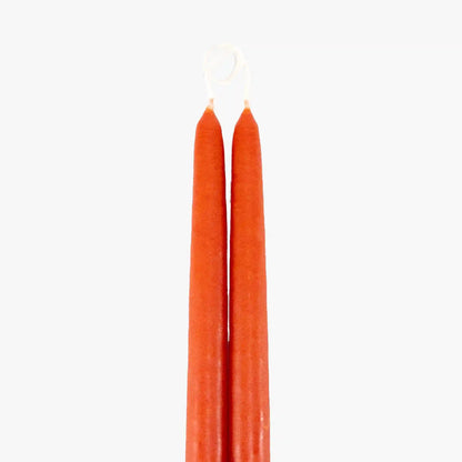 Dripless Vermillion 12" Taper Candles, Set of 2