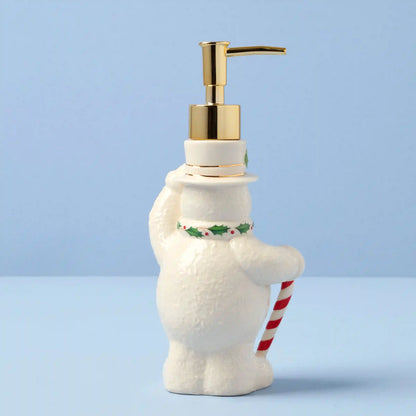 Happy Holly Days Snowman Soap Dispenser