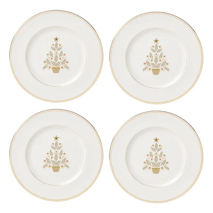 Federal Gold Tree Accent Plates, Set of 4